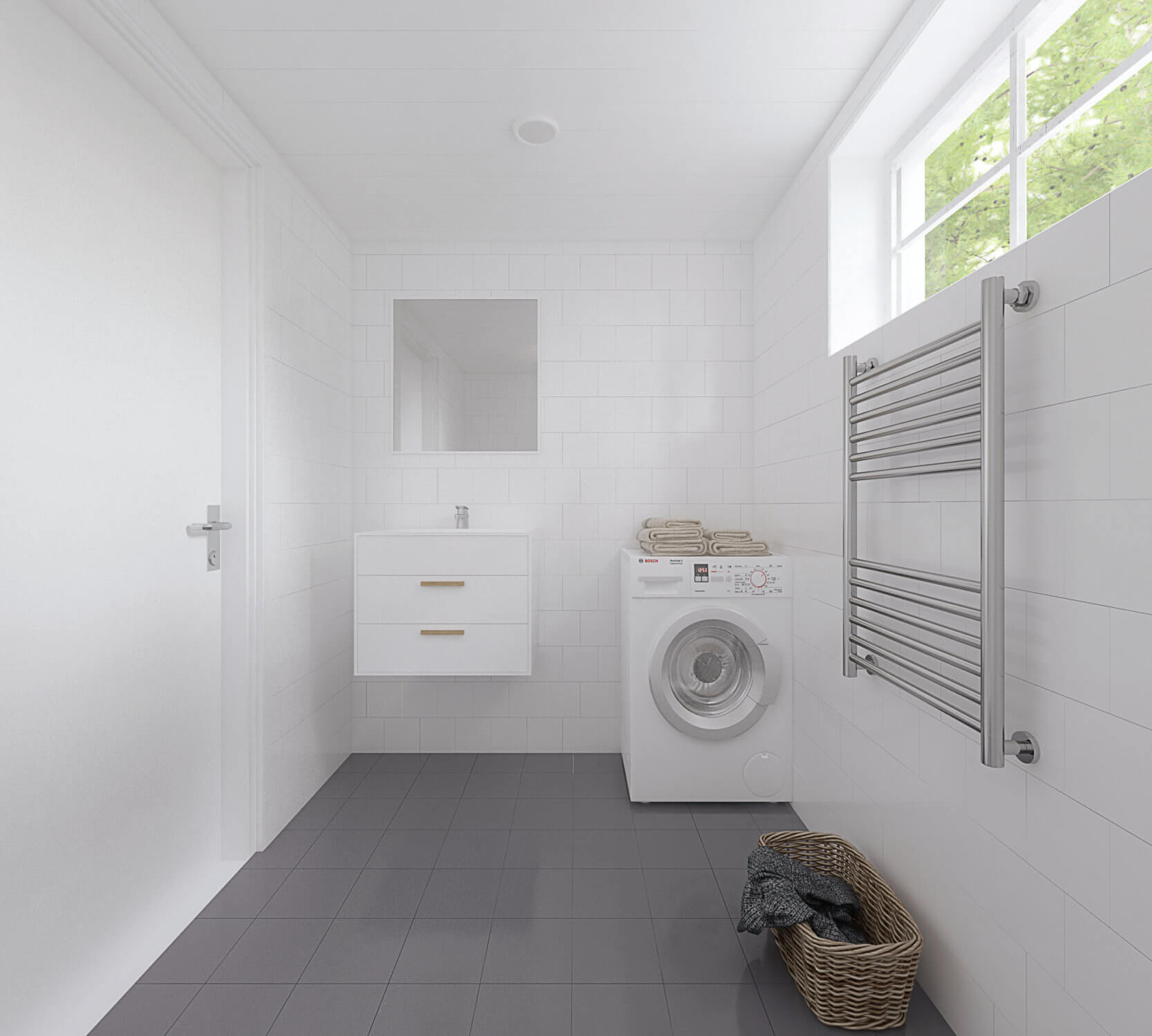 Attefallshus Mansard 25.1 ljust badrum