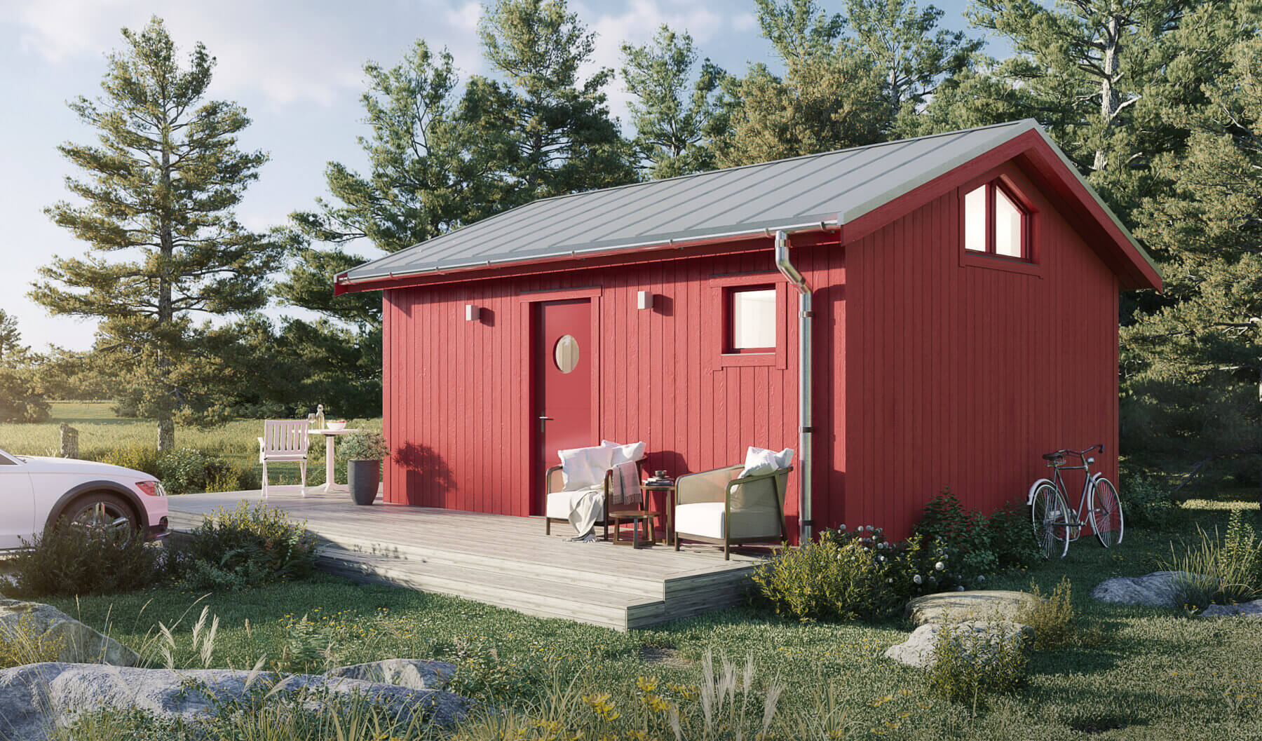 Klassisk 30.4 3 Attefallshus Klassisk 30.4 Exterior rod skog hus